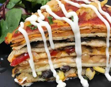 Vegan Tortilla Stack at A Tad Whimsy