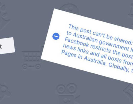 Screenshot of Facebook restrictions