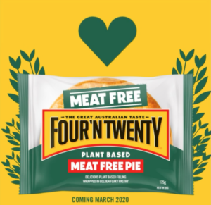 A photo of Four'N Twenty's meat free pie.