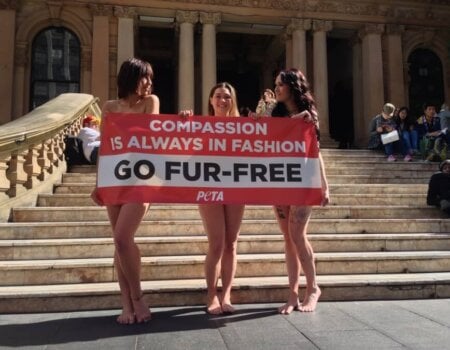 PETA Naked Demo Mercedes-Benz Fashion Festival Fur