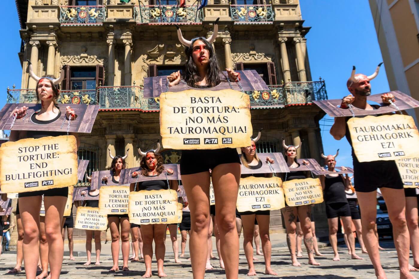 Pamplona’s Running of the Bulls Protested With Medieval Torture Devices