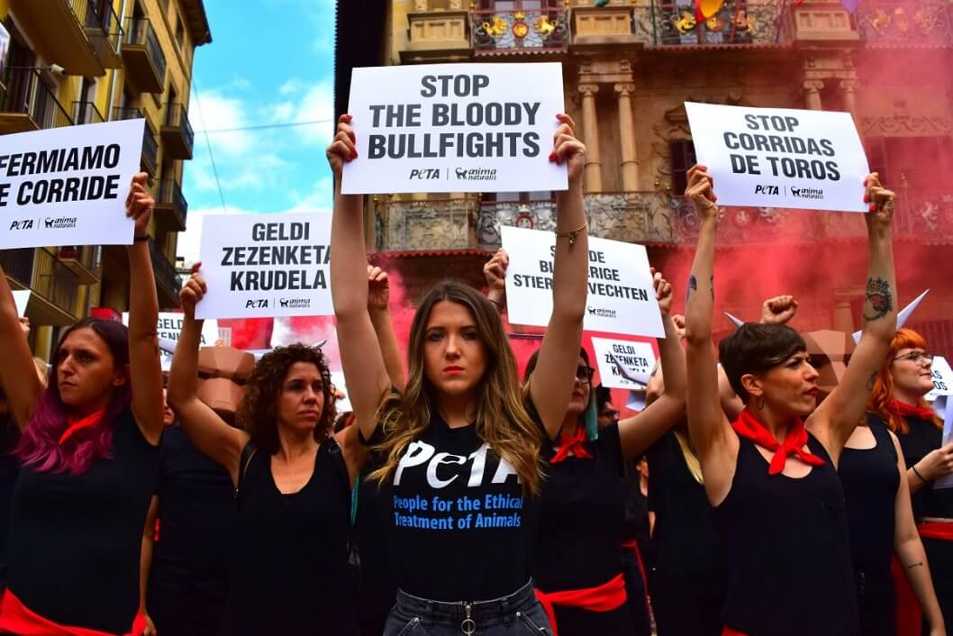 Stop The Bloody Bullfights Activists Descend On Pamplona S Running Of The Bulls Event News