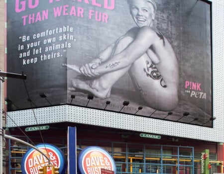 Pink's PETA Billboard in Times Square