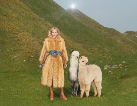 Stella McCartney's coat made with KOBA, the world's first bio-based faux fur.