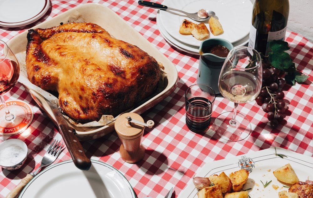 That’s a 100% plant based turkey roast as photographed for Zacchary Bird’s The Vegan Butcher cookbook by Emily Weaving.