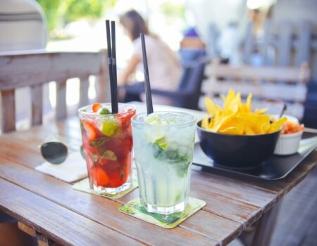 Cocktails and corn chips