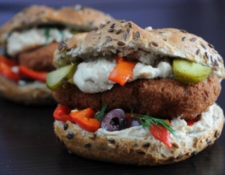 Vegan Burger with Hummus